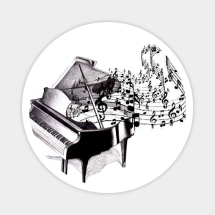 piano music explosion Magnet
